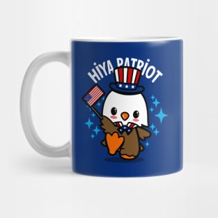 Proud American Independence Day Cute Kawaii Patriotic American Eagle Cartoon Mug